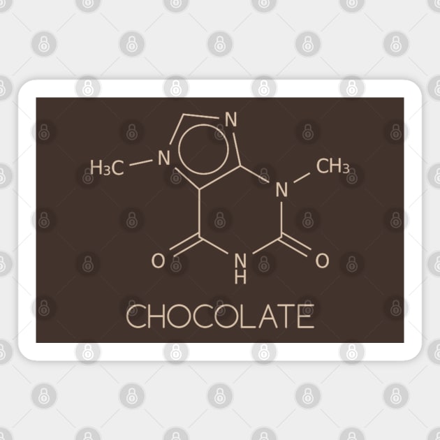 Theobromine Molecule - Chocolate Magnet by McWolf